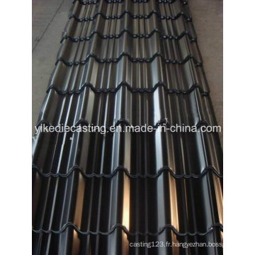 Feuille de toiture en acier ondulée galvanisée par couleur noire